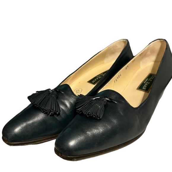 Cole Haan Blue Soft Leather Tassel Loafers Women's Size 8.5 Italy Classics - Picture 8 of 10